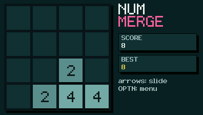 NumMerge calculator game, screenshot 2
