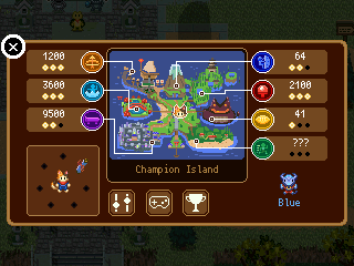 Champion Island running on a NumWorks calculator, screenshot 1