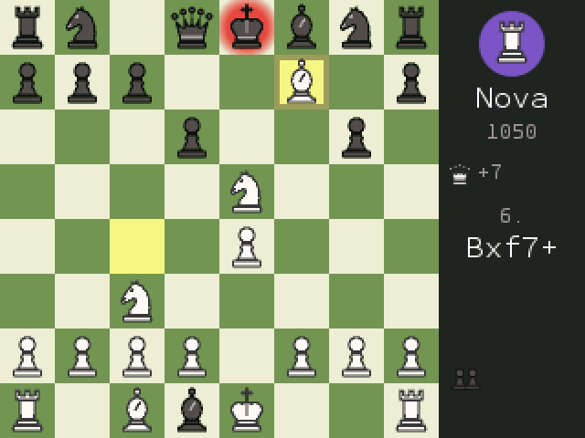 NumChess running on a NumWorks calculator, screenshot 2