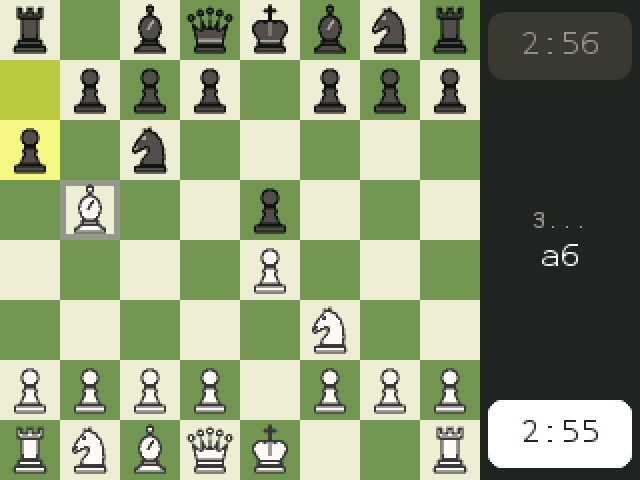 NumChess running on a NumWorks calculator, screenshot 3