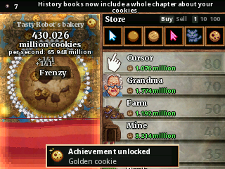Cookie Clicker calculator game, screenshot 1