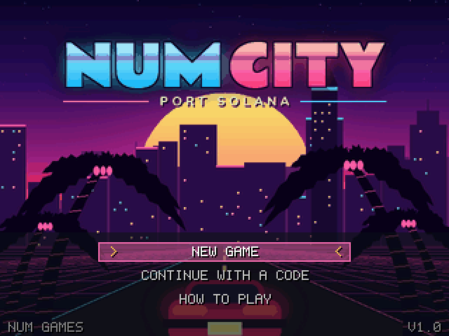NumCity sur une calculatrice NumWorks, capture 1