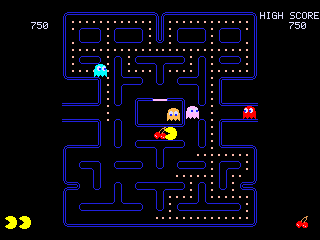 Pac-Man running on a NumWorks calculator, screenshot 1