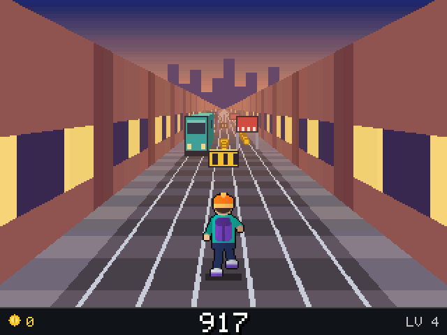 Rail Dash sur une calculatrice NumWorks, capture 2