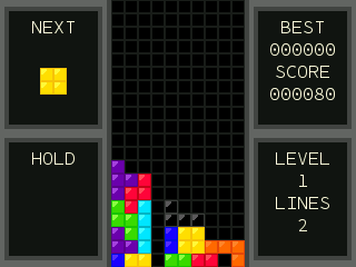 Tetris running on a NumWorks calculator, screenshot 1