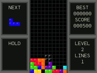 Tetris running on a NumWorks calculator, screenshot 3